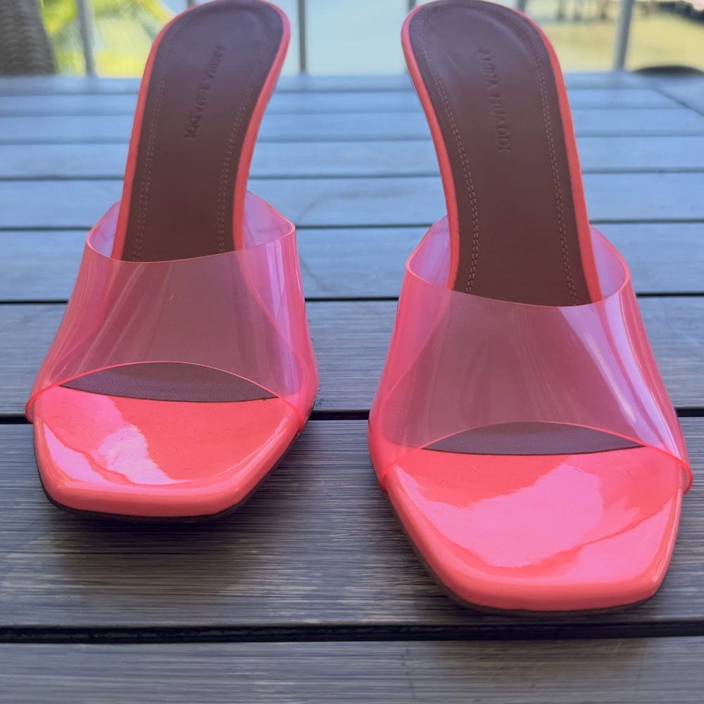 Amina Muaddi Vibrant Pink Heels
